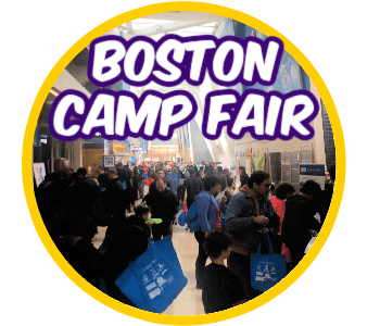 Large crowd of families and summer camp vendors at the Boston Camp Fair.